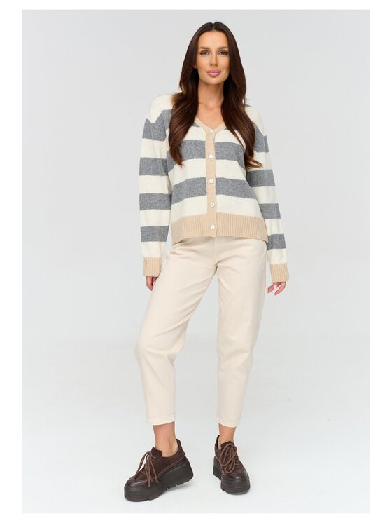 Makadamia Makadamia Sweter C86 Szary Loose Fit