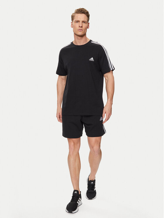 adidas adidas Tričko Essentials Single Jersey 3-Stripes T-Shirt IC9334 Čierna Regular Fit