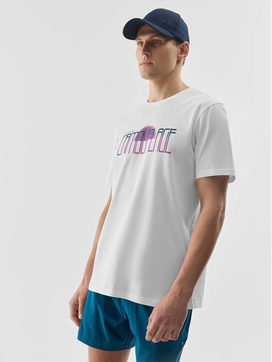 4F 4F T-Shirt 4FWSS24 TTSHM1288 10S BIAŁY M Biały Regular Fit