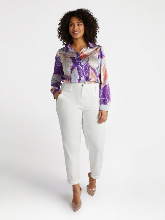 Fiorella Rubino Fiorella Rubino Pantaloni di tessuto P705T004715N011 Bianco Regular Fit