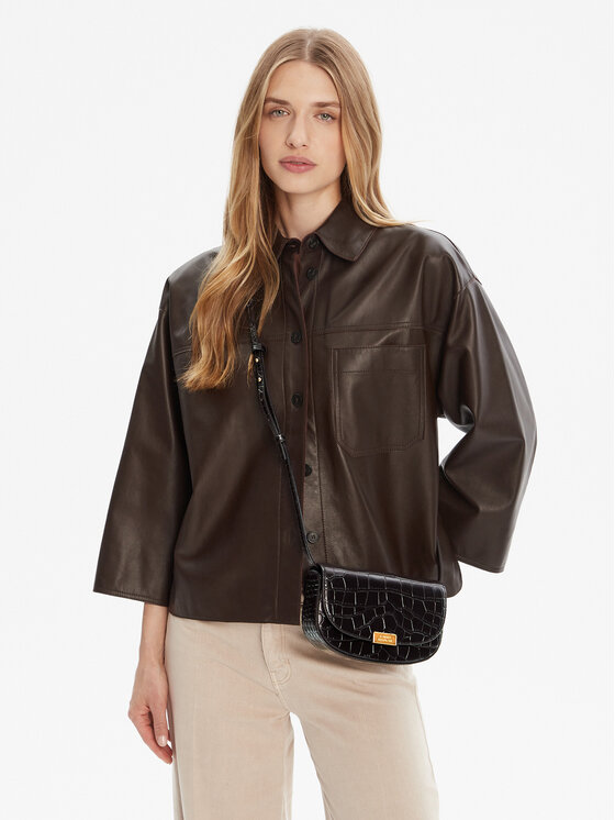 Tommy Hilfiger Tommy Hilfiger Torebka Party Le Mini Crossover Croc AW0AW18203 Brązowy
