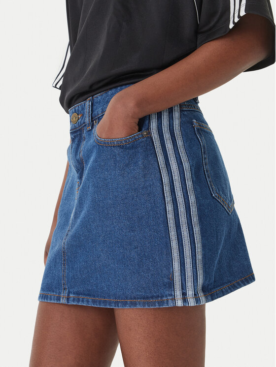 adidas adidas Джинсова спідниця 3-Stripes KD2901 Голубий Regular Fit