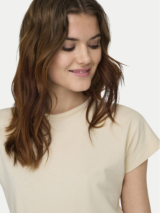 ONLY ONLY T-Shirt Erica 15308926 Beżowy Oversize
