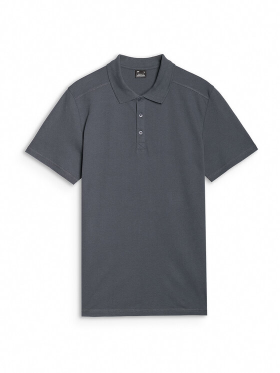 4F 4F Polo MIDSHOP TEXTILE Szary ciemny Regular Fit