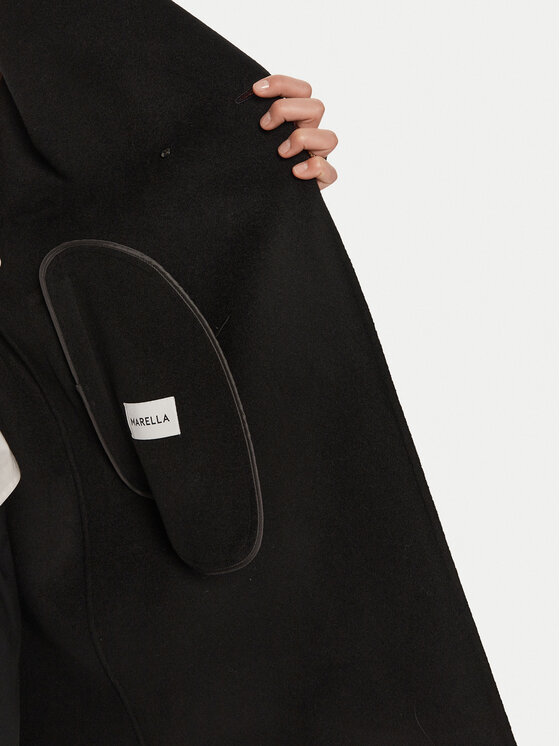 Marella Marella Vilnas mētelis Marna 2423016011 Melns Regular Fit