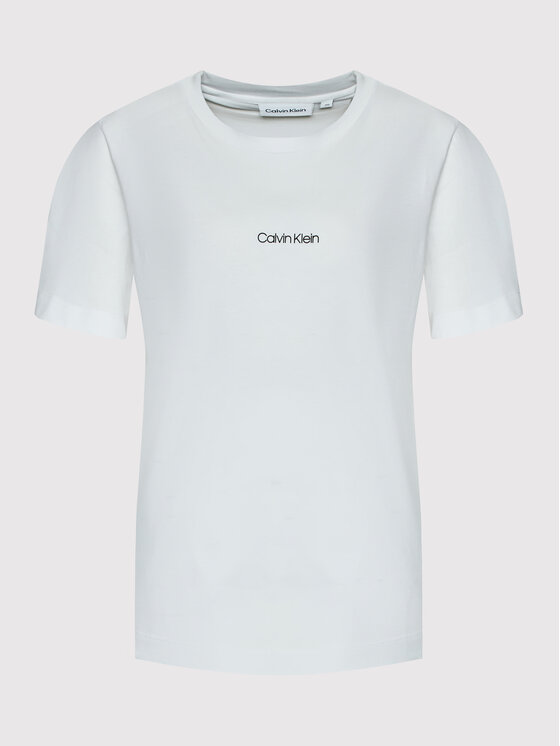 Calvin Klein Curve Calvin Klein Curve T-Shirt Inclusive Micro Logo K20K203712 Biały Regular Fit