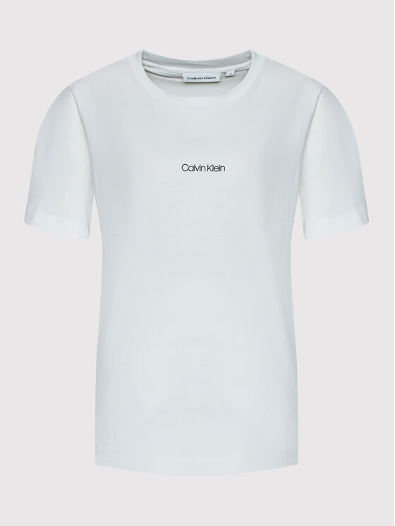 Calvin Klein Curve Tricou Inclusive Micro Logo K20K203712 Alb Regular Fit
