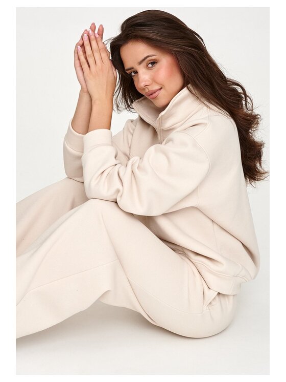 Makadamia Makadamia Dres M946 Beżowy Loose Fit