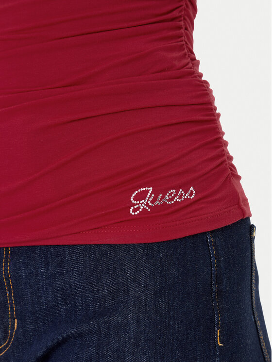 Guess Guess Top W5YP28 KACM2 Crvena Regular Fit