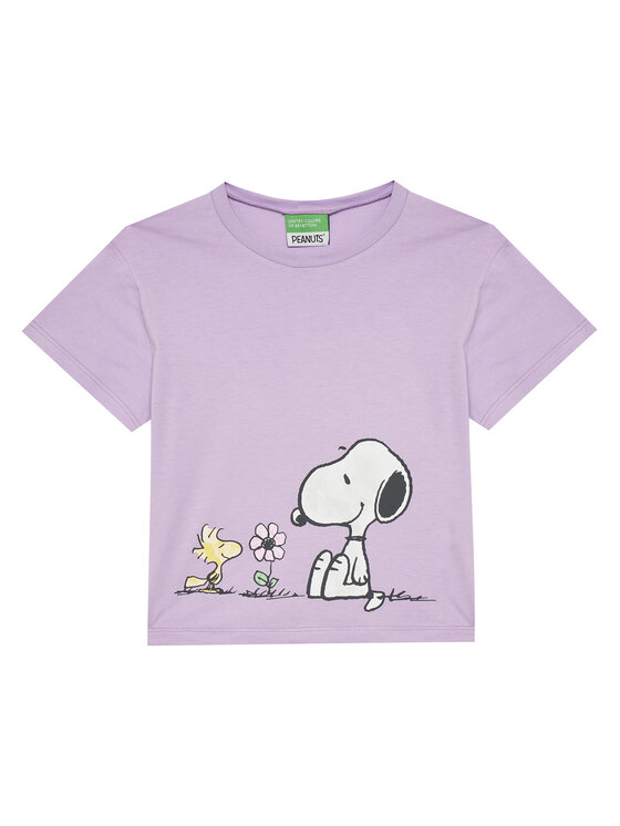 United Colors Of Benetton T-Shirt 3X1SG10I9 Fioletowy Regular Fit