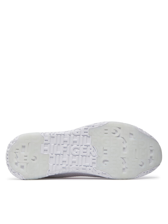 Tommy Hilfiger Tommy Hilfiger Sneakersy Corporate Knit Rib Runner FM0FM02838 Biały