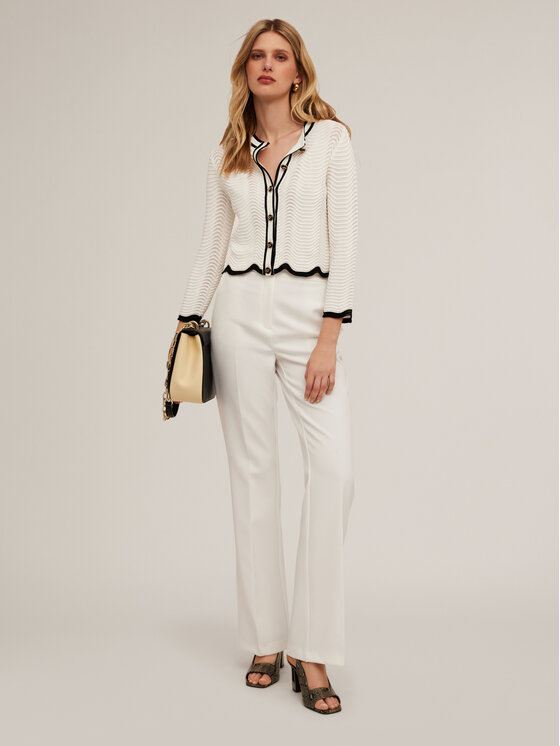 Motivi Motivi Pantaloni di tessuto P266Q003891N011 Bianco Over Fit