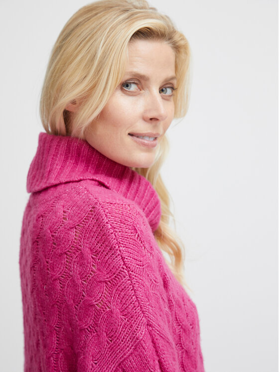 Fransa Fransa Rollkragenpullover 20612718 Rosa Relaxed Fit