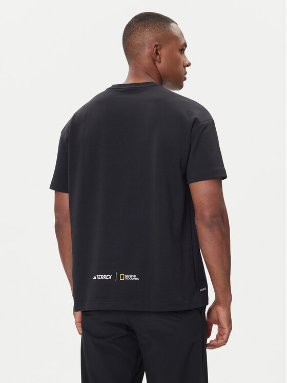 adidas adidas Tricou National Geographic JD5964 Negru Loose Fit