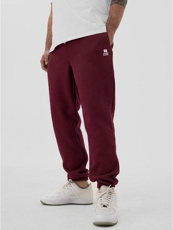 Good Luck Good Luck Spodnie dresowe Wygodne wiązane na co dzień 129935 Bordowy Regular Fit