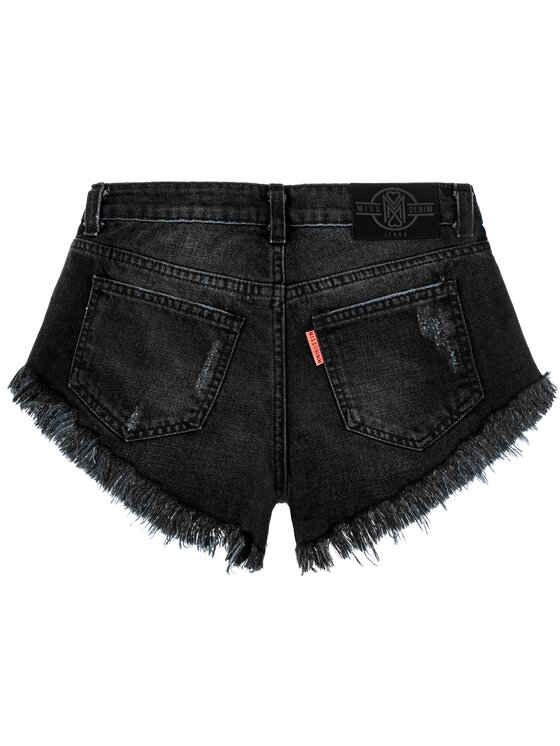 MissDenim MissDenim Szorty jeansowe Low Waist Czarny Regular Fit