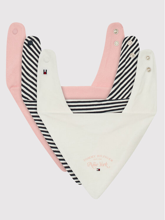 Tommy Hilfiger Set 3 slinčkov Baby Bibdana KN0KN01480 Pisana