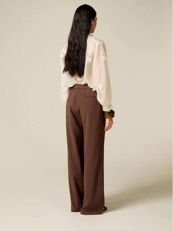 Oltre Oltre Pantaloni di tessuto P088J102621N022 Marrone Baggy Fit