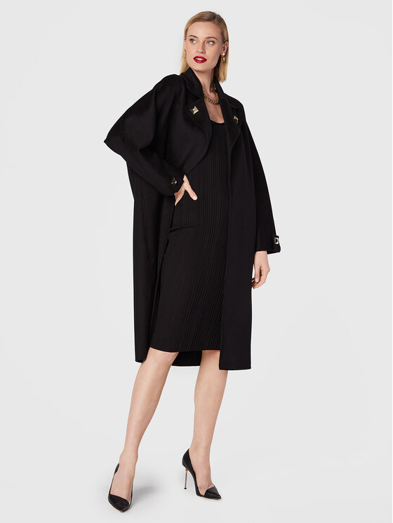 Cappotto di lana CP-40C-26E2-V740 Nero Regular Fit...