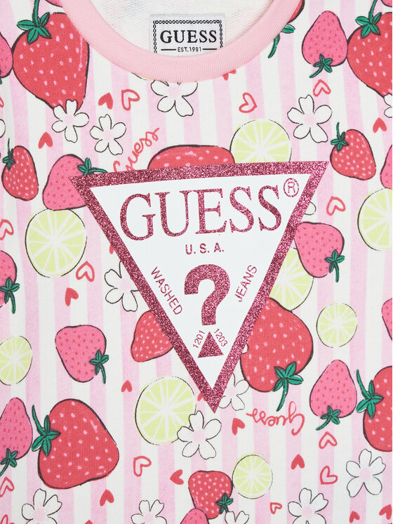 Guess Guess Mikina K6GQ00 KA6R4 Růžová Regular Fit
