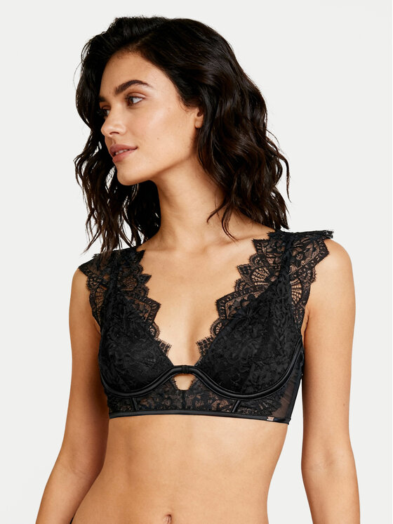 Hunkemöller Hunkemöller Melltartó alsó huzallal Zoe Up LL Fekete