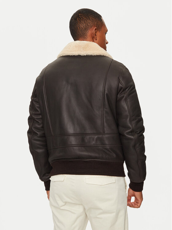 Aeronautica Militare Aeronautica Militare Giacca di pelle 242PN1611763 Marrone Regular Fit