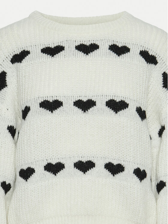 Pieces Pieces Sweter Nove 17152014 Écru Regular Fit