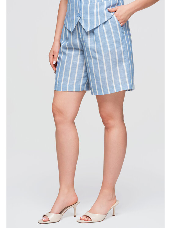 Ombre Ombre Szorty materiałowe OW-ST-E0017 Niebieski Relaxed Fit