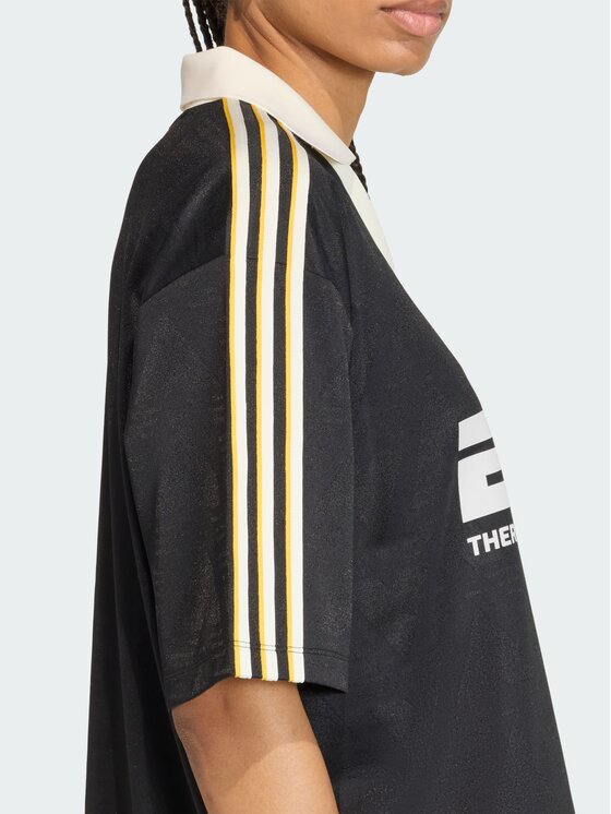 adidas adidas Koszulka techniczna FOOTBALL JERSEY SPONSOR Czarny Oversize