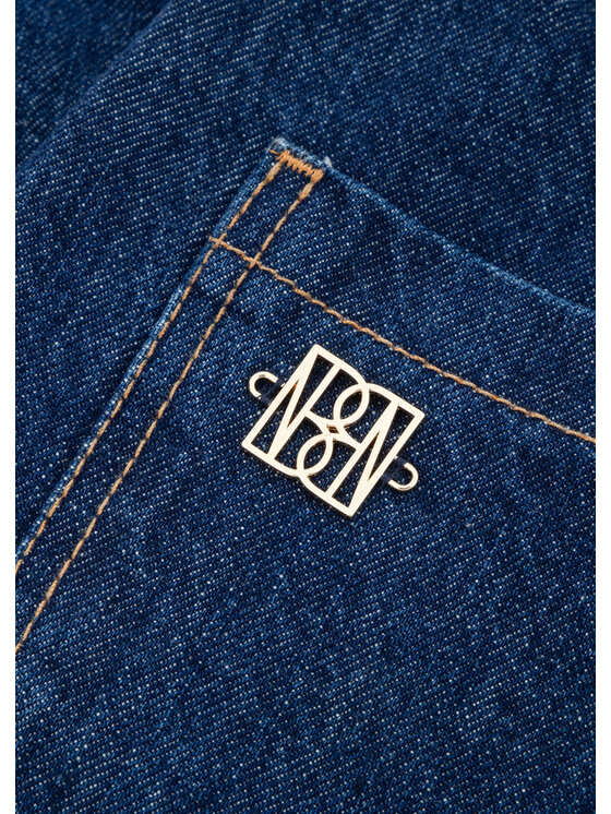 BENU BENU Spódnica jeansowa Prosta Granatowy Slim Fit