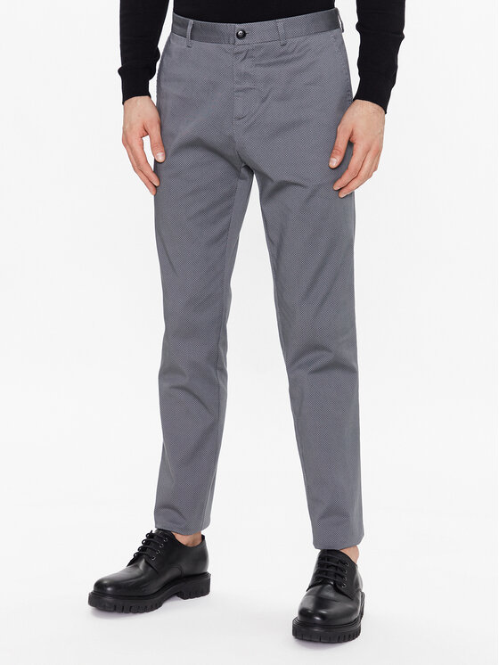 Sisley Sisley Чино панталони 4JLESF023 Сив Slim Fit