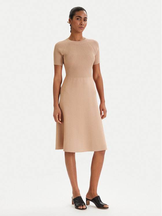 Armani Exchange Armani Exchange Strickkleid XW001885 AF10352 Beige Regular Fit