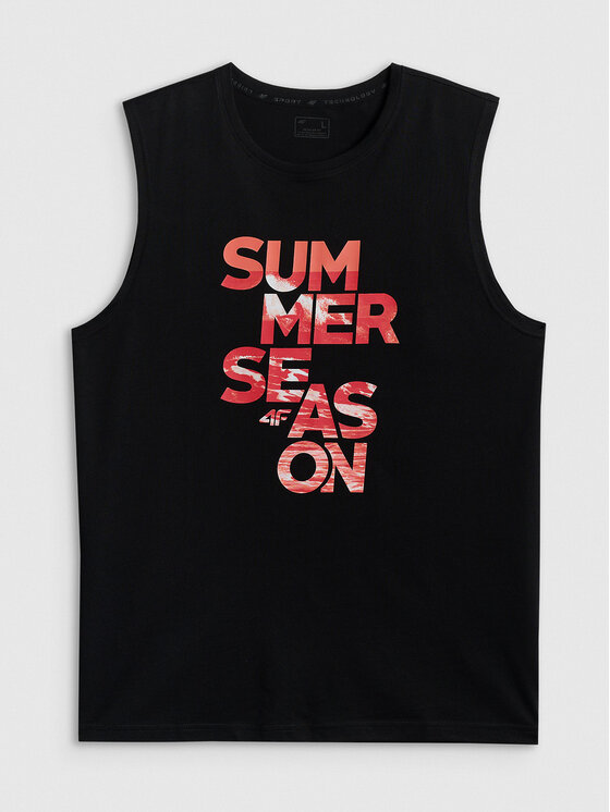 4F 4F Tank top 4FWSS26TSLEM269-20S Czarny Regular Fit