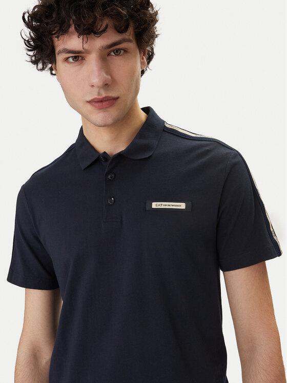 EA7 Emporio Armani EA7 Emporio Armani Тениска с яка и копчета 7M001477 AF10375 UB102 Тъмносин Regular Fit