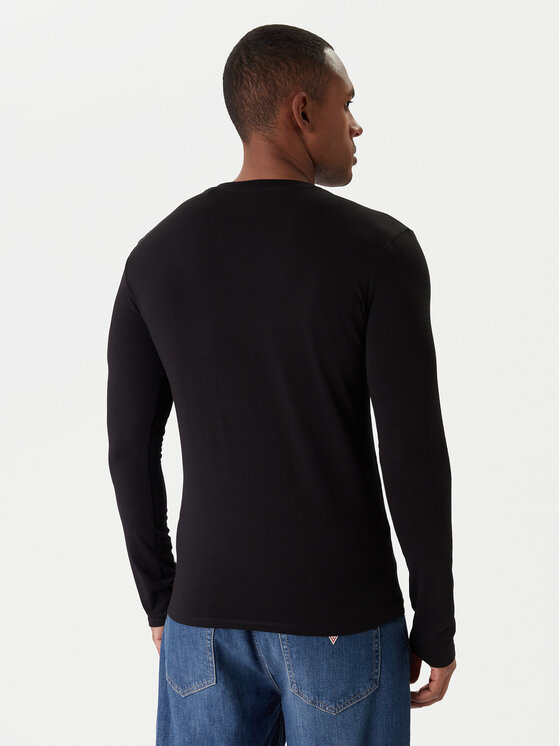 Guess Guess Majica dugih rukava M2YI08 J1314 Crna Slim Fit