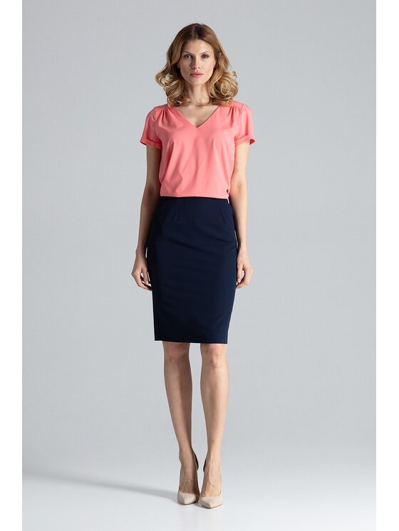 FIGL FIGL Spódnica M260 Granatowy Regular Fit