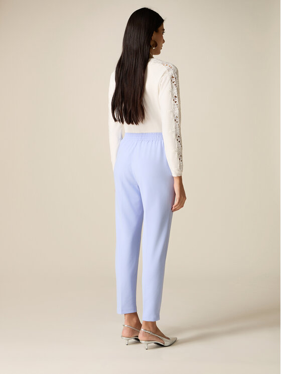 Oltre Oltre Pantaloni di tessuto P273J102543N004 Turchese Regular Fit