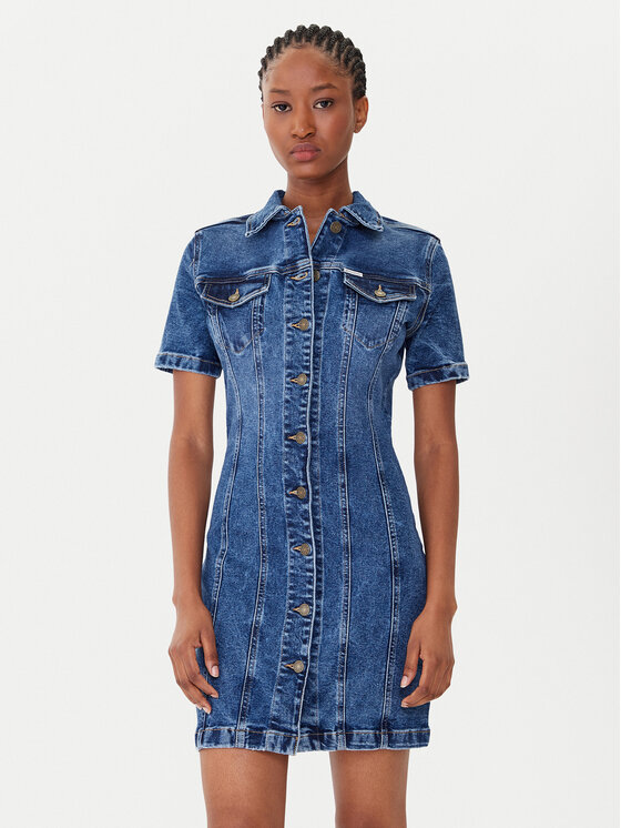 Guess Jeans Guess Jeans Džínové šaty W5YK55 D5R11 Modrá Slim Fit