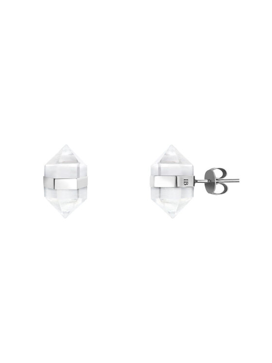 Kolczyki IZABELLA BUDRYN JEWELLERY, Srebrne, z kryształem górskim