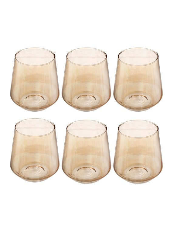 MIAhome MIAhome Komplet szklanek 6 szt. bursztynowych Olga 450 ml Kolorowy