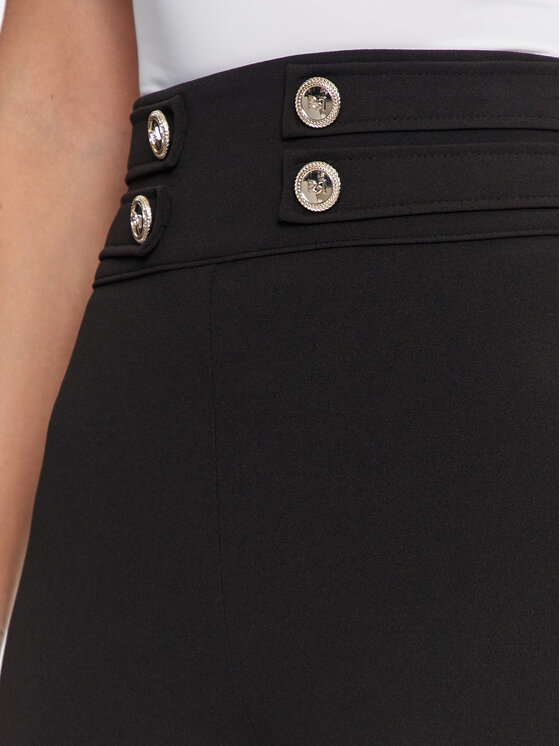 Rinascimento Rinascimento Medžiaginės kelnės CFC0119838003 Juoda Regular Fit