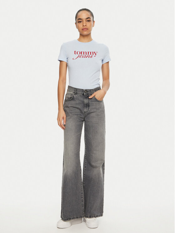 Tommy Jeans Tommy Jeans Tricou Essential DW0DW19447 Albastru celest Slim Fit