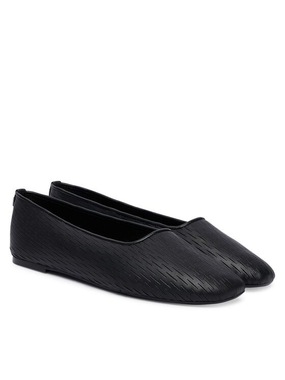 Calvin Klein Calvin Klein Μπαλαρίνες Oblique Ballerina Cut Lth HW0HW03033 Μαύρο