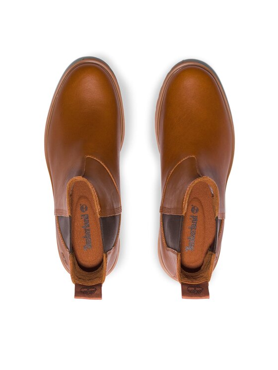 Timberland Timberland Kotníková obuv s elastickým prvkem Carnaby Cool Basic Chlsea TB0A41E6F131 Hnědá