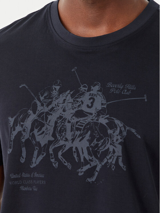 Beverly Hills Polo Club Beverly Hills Polo Club Tričko P-SS26M-TS101 Tmavomodrá Regular Fit