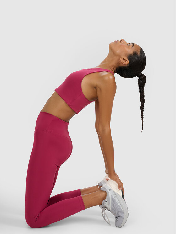 4F 4F Legginsy MULTI ACTIVE Bordowy Slim Fit