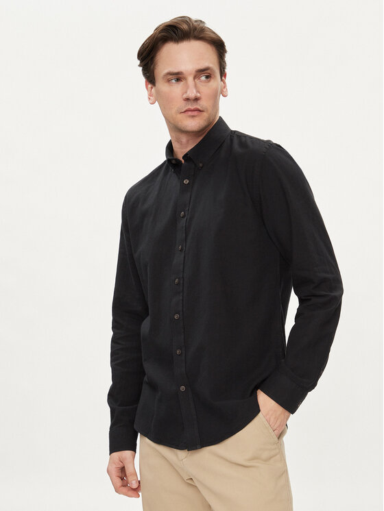 Lindbergh Košeľa 30-203344 Čierna Slim Fit