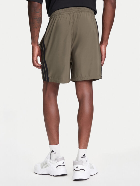adidas adidas Sportske kratke hlače Essential 3-Stripes Chelsea JE6434 Kaki Regular Fit
