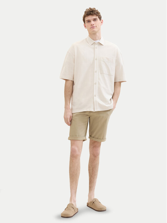 Tom Tailor Tom Tailor Szorty materiałowe 1040227 Beżowy Slim Fit