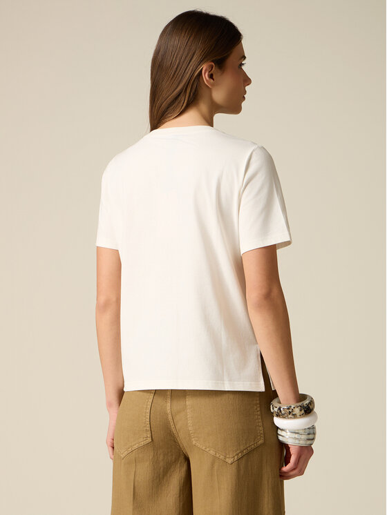 Oltre Oltre T-shirt G021J004551N011 Bianco Regular Fit